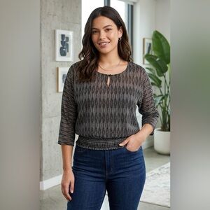 Maurices Patterned 3/4 Sleeve Top